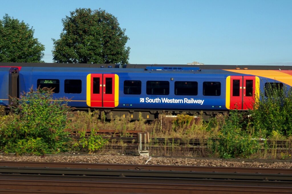 South Western Railway train has left London to Weymouth